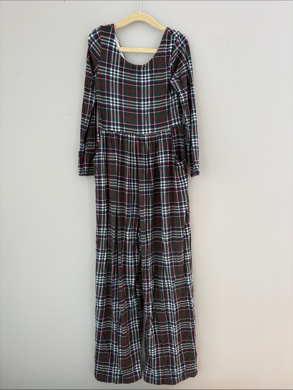 SweetHoney Kids Plaid Long Sleeve Leggy Romper